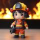Custom cartoon firefighter PVC figure in 3D design