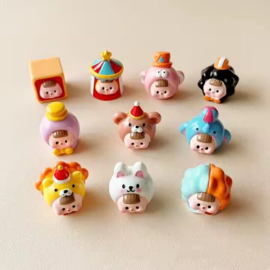 Cute Hand-Painted 3D Circus Desktop Resin Toys