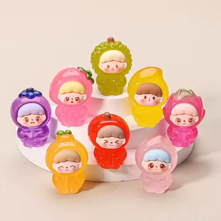 Custom Resin Fruit Block Boy Figurines for Desktop Decoration