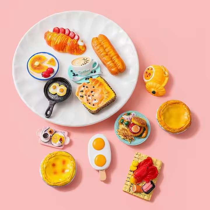 Large-Size Creative Egg Tart and Ice Cream Resin Toys for Children