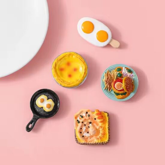 Large-Size Creative Egg Tart and Ice Cream Resin Toys for Children