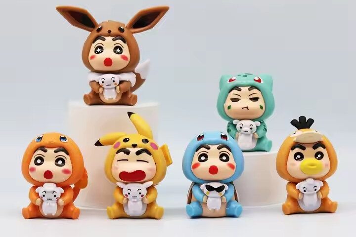 Cute Crayon Shin-chan Cartoon PVC Toys with 3D Design