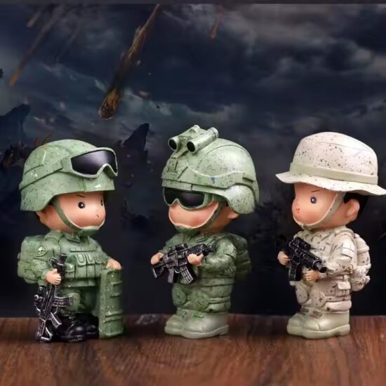 Cute Camouflage Soldier Resin Toy Figurine