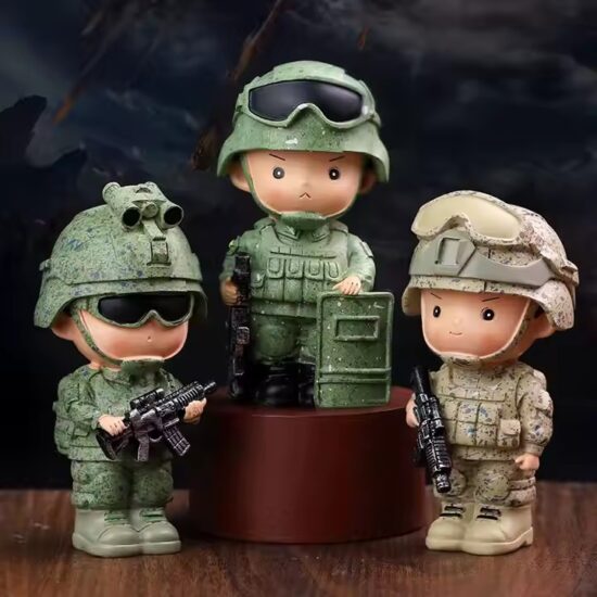 Cute Camouflage Soldier Resin Toy Figurine