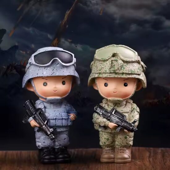 Cute Camouflage Soldier Resin Toy Figurine