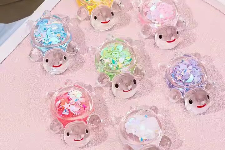 Transparent 3D Turtle Resin Toy for Children