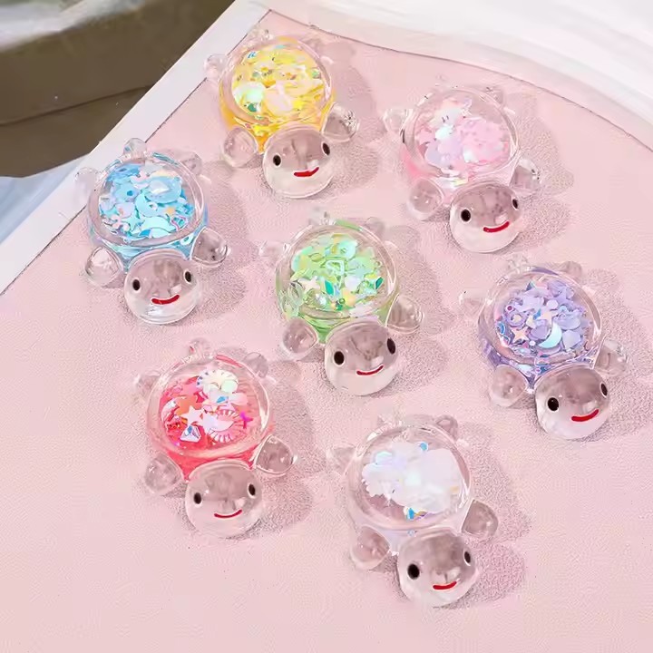 Transparent 3D Turtle Resin Toy for Children