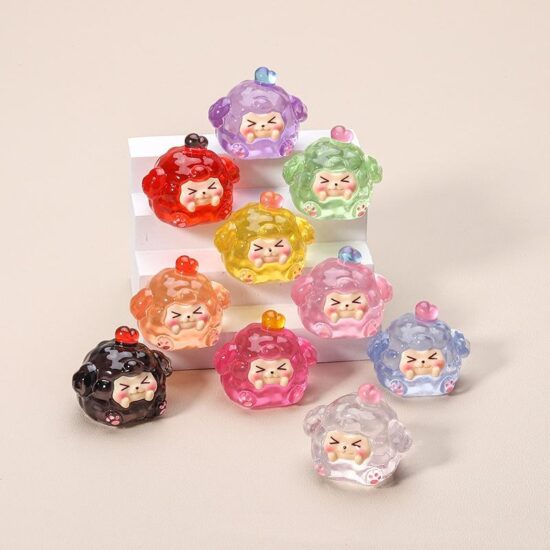 Glow-in-the-dark transparent animal resin figurines