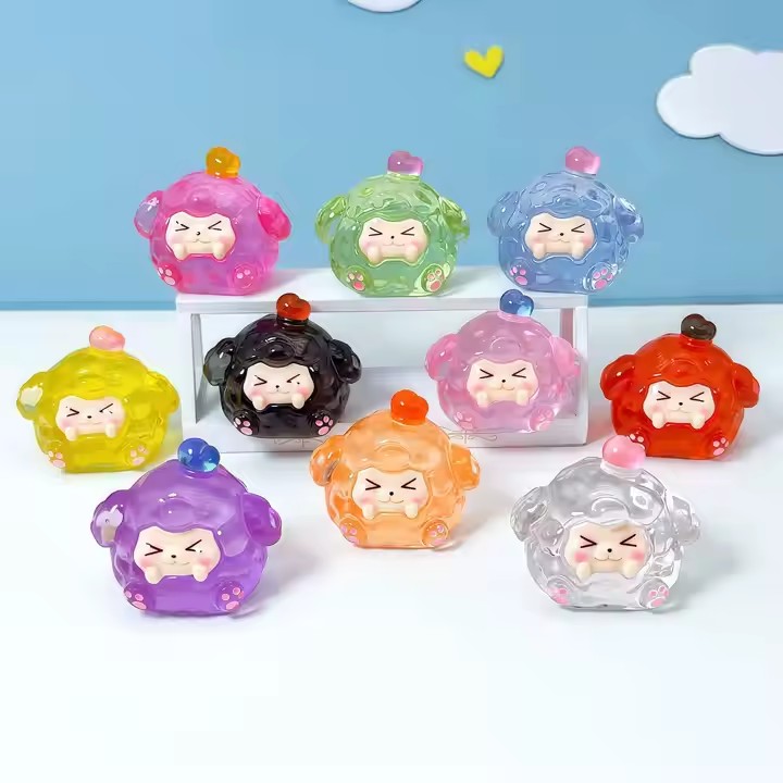 Glow-in-the-dark transparent animal resin figurines