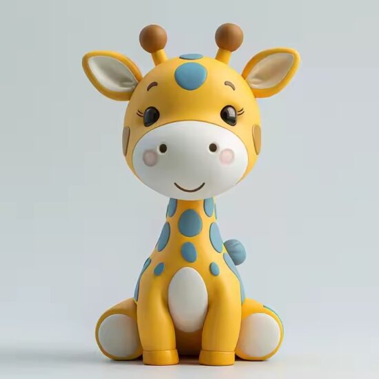 High quality cute cartoon giraffe PVC toy for gifts and retail