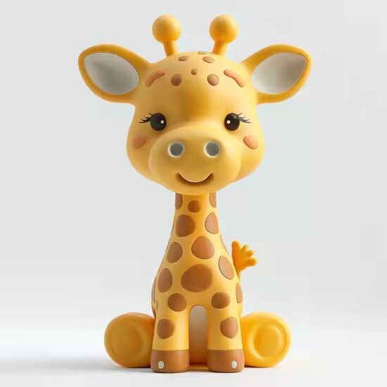 High quality cute cartoon giraffe PVC toy for gifts and retail