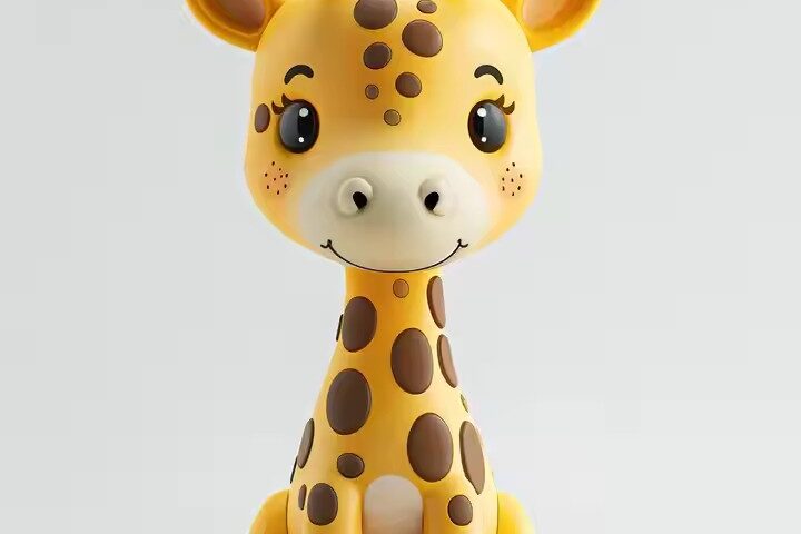 High quality cute cartoon giraffe PVC toy for gifts and retail