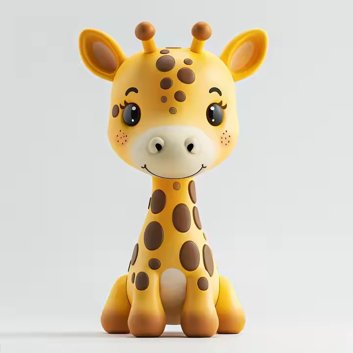 High quality cute cartoon giraffe PVC toy for gifts and retail