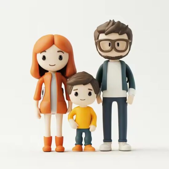 Custom movable family PVC toy figures for room decoration