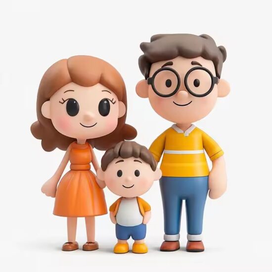 Custom movable family PVC toy figures for room decoration