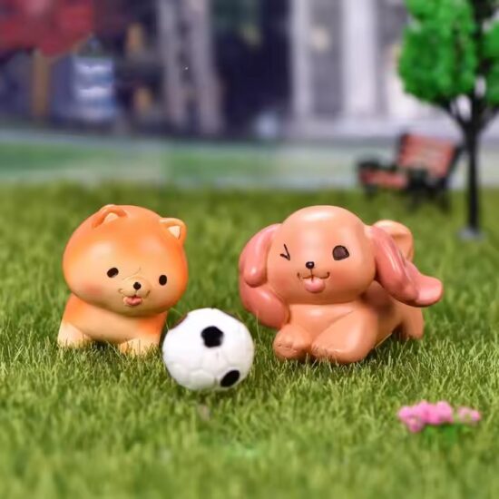 Mini Resin Dog Figurines Set – Assorted Pet Models for Decoration