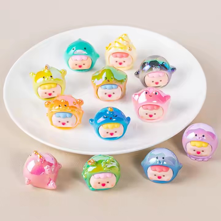 DIY Big Head Ocean Animal Resin Dolls for Crafts