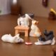 Mini Garden Cat Resin Figurine for Decoration