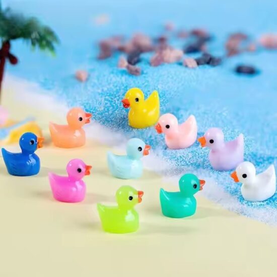 Mini Duck Resin Figurine for Garden or Tabletop Decor