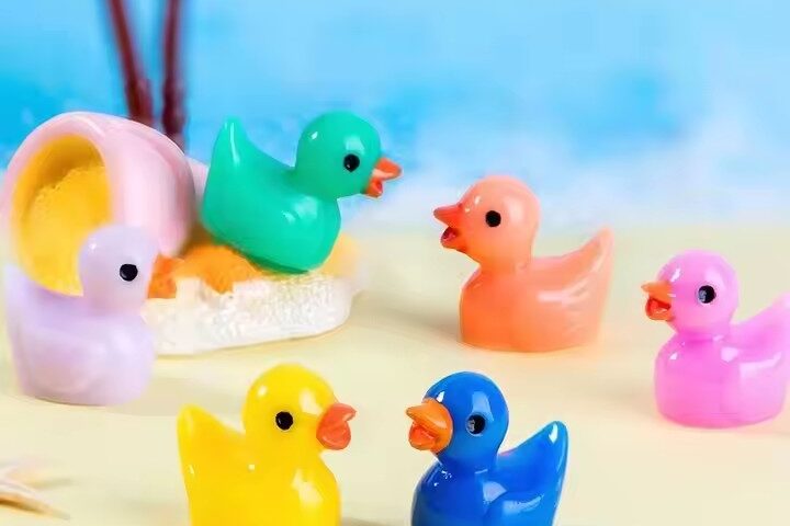 Mini Duck Resin Figurine for Garden or Tabletop Decor