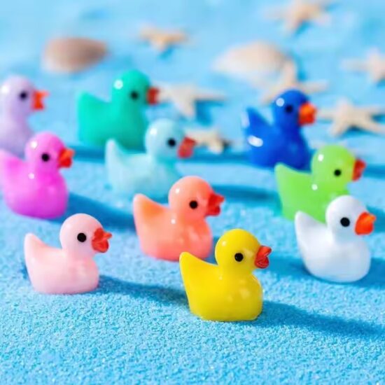 Mini Duck Resin Figurine for Garden or Tabletop Decor