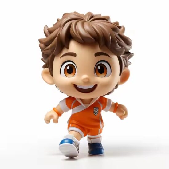 Custom 3D cartoon sports player PVC figure in uniform