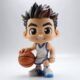 Custom 3D cartoon sports player PVC figure in uniform