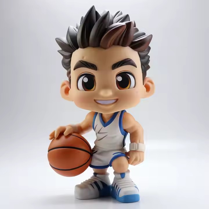 Custom 3D cartoon sports player PVC figure in uniform