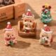 Mini Santa and Animal Resin Figurines for Christmas Decoration