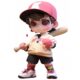 Custom 3D cartoon baseball player PVC action figure for collectors