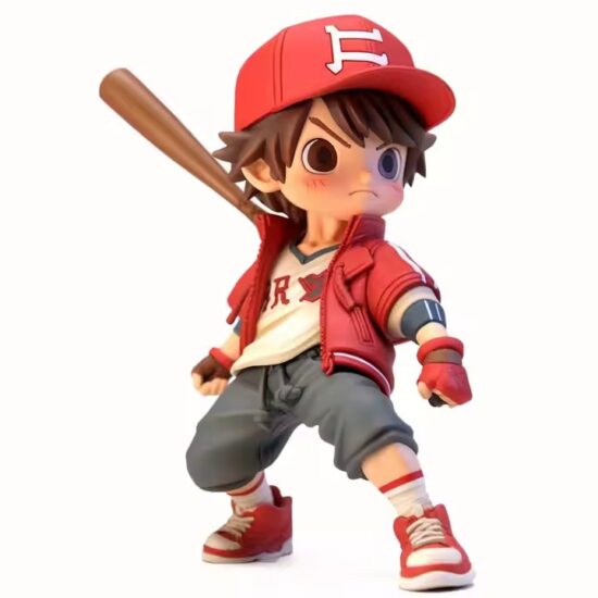 Custom 3D cartoon baseball player PVC action figure for collectors