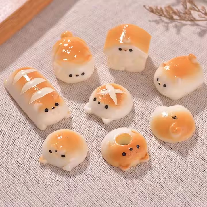 3D Toast Shiba Inu Resin Toy – Cute Dog Figurine for Gift or Décor