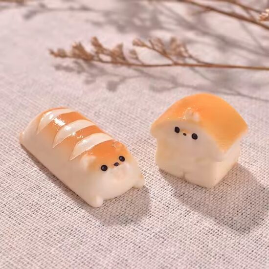 3D Toast Shiba Inu Resin Toy – Cute Dog Figurine for Gift or Décor