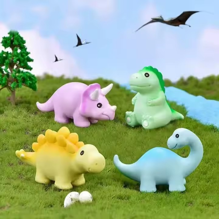 Cute Cartoon Dinosaur Resin Statue Toy for Kids