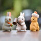 Cute Cartoon Bunny Resin Toy for Kids and Home Decor
